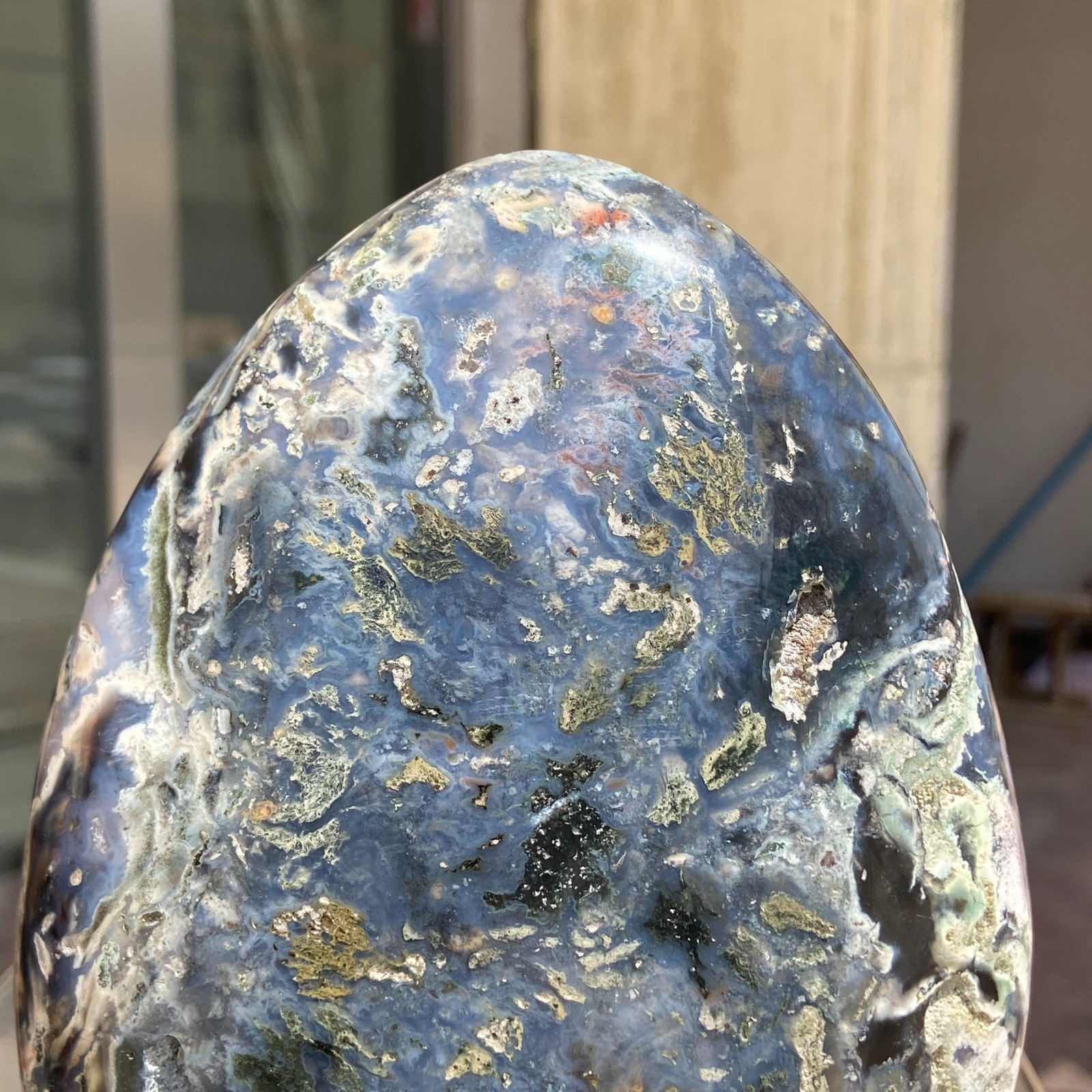 3.17LB Natural Colourful Ocean Jasper Crystal Display Specimen Healing