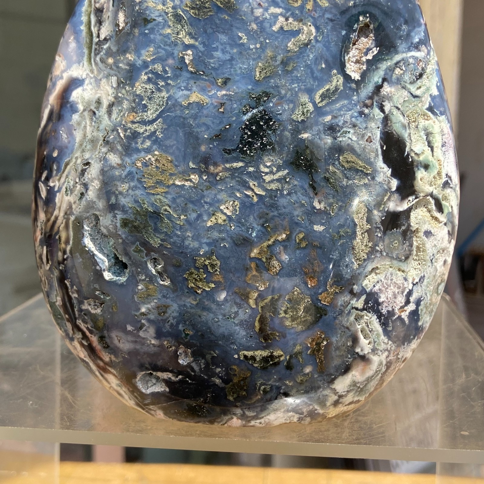 3.17LB Natural Colourful Ocean Jasper Crystal Display Specimen Healing