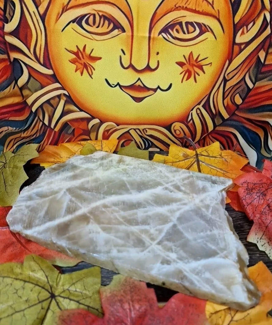 Stunning Moonstone Crystal Slab 170x110mm 460g – Display, Altar, Charging