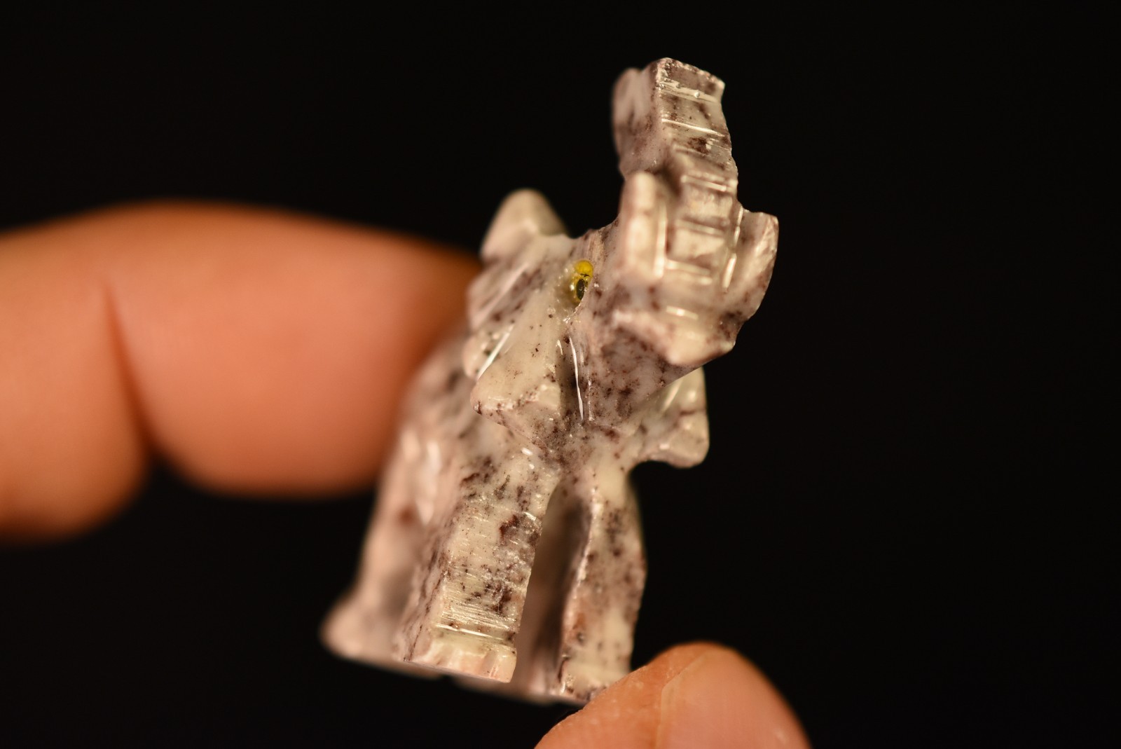 *SOAPSTONE ELEPHANT* Carving 3.8cm 13.7g Carved Natural Stone Figurine Statue