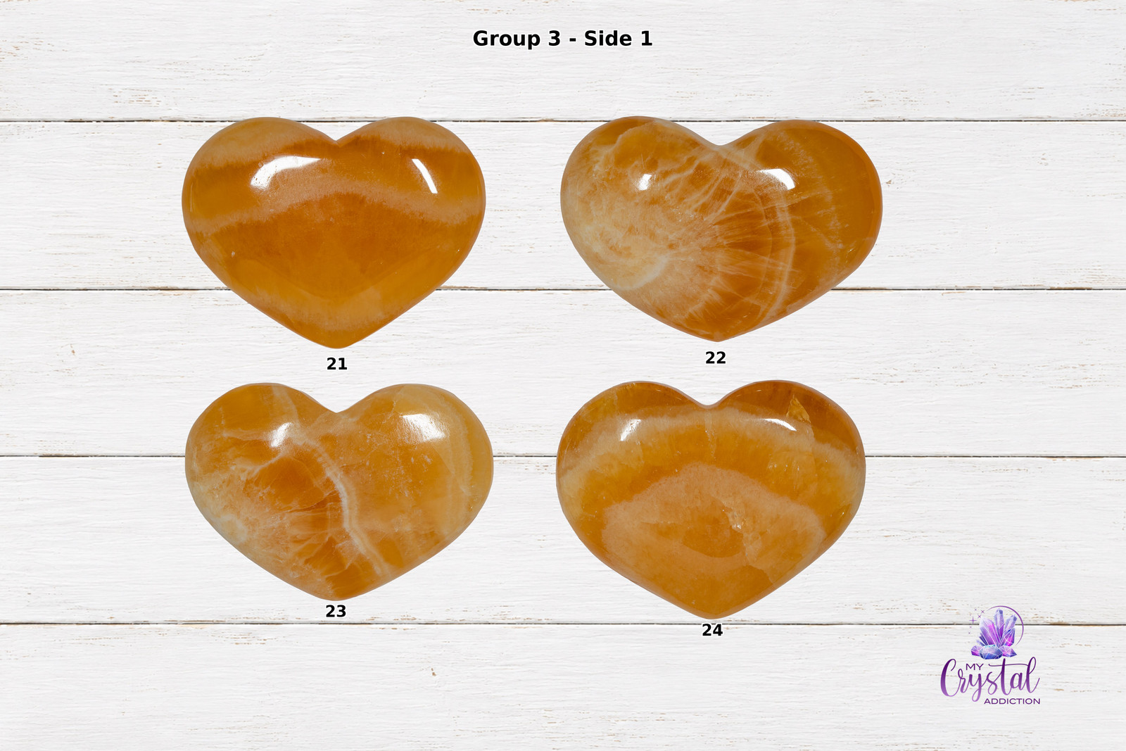 Orange Calcite Heart Carving | Warm & Inviting