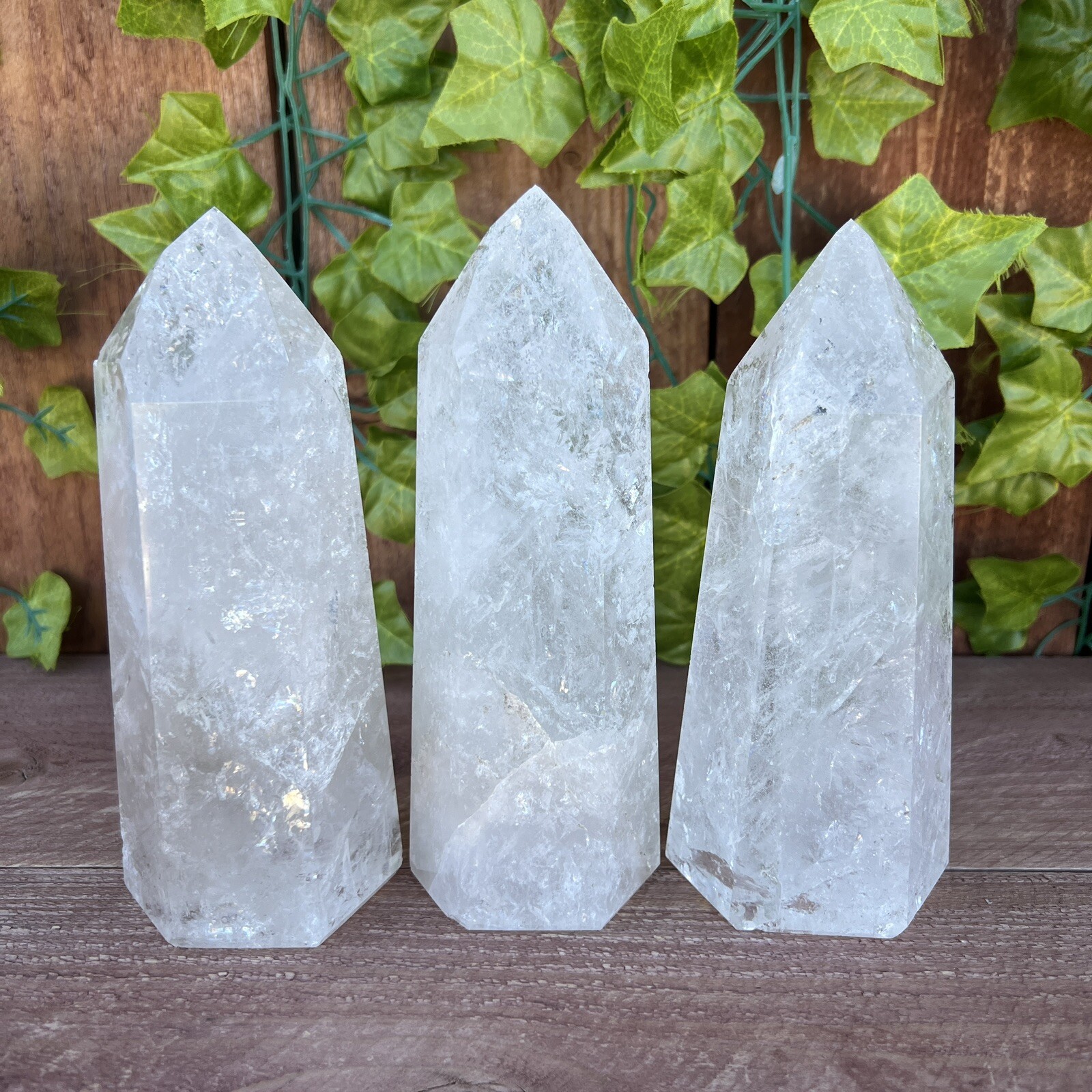 3 Piece Large Polished Quartz Crystal Points – 5 Pounds Wholesale Crystal Towers