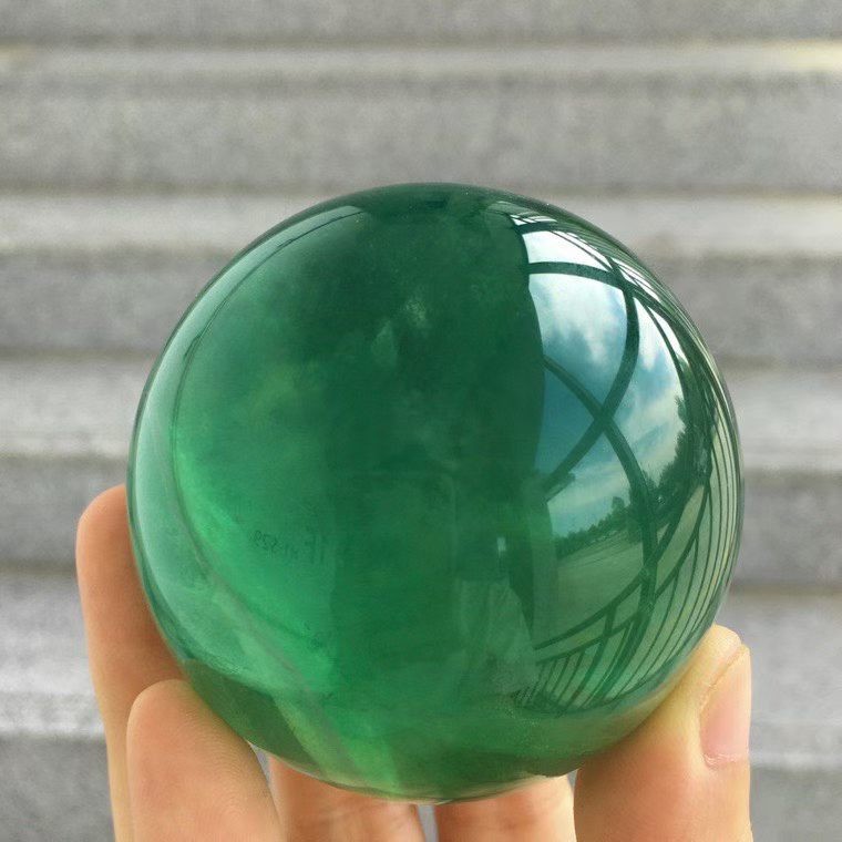 5cm Natural green fluorite Quartz Sphere Crystal Energy Ball Reiki Healing