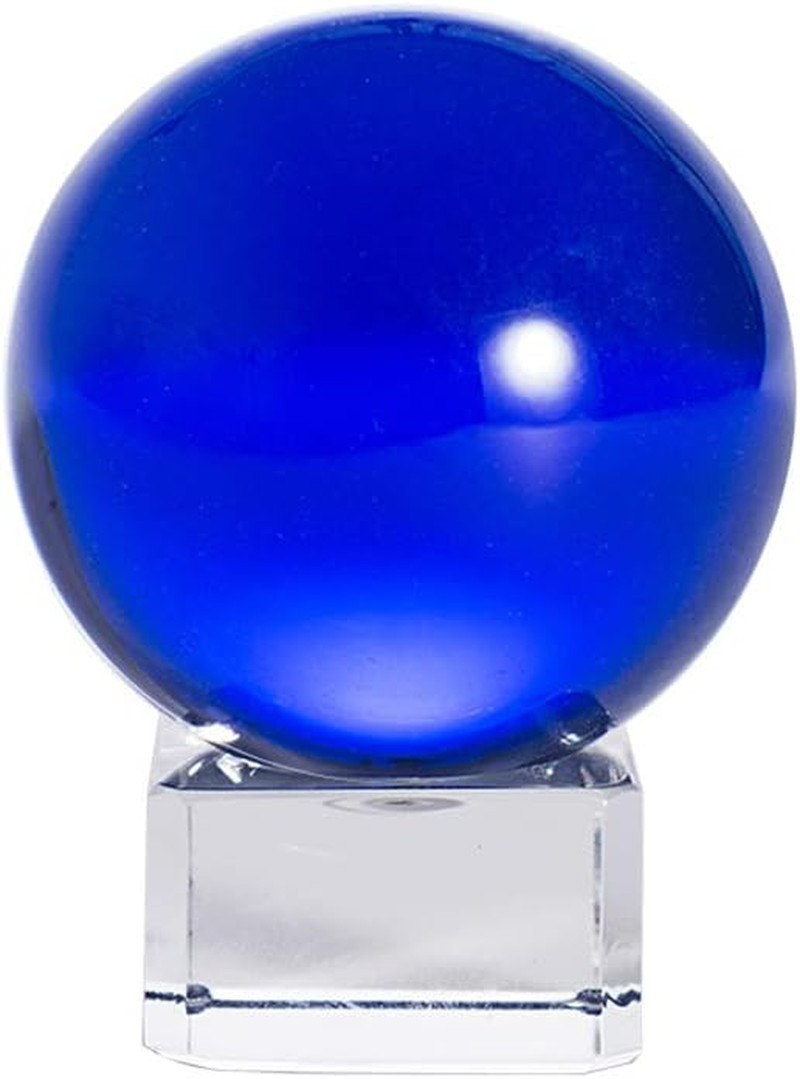 LONGWIN 50Mm(2 Inch) K9 Solid Crystal Ball with Free Stand Suncatcher (Blue)