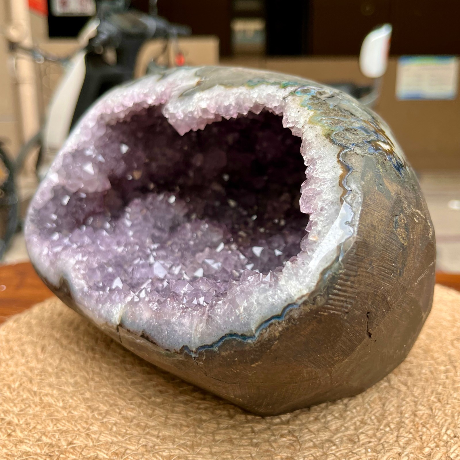 Amethyst Crystal Geode Cluster Natural Druzy Cave Display Stone 11.2 lb