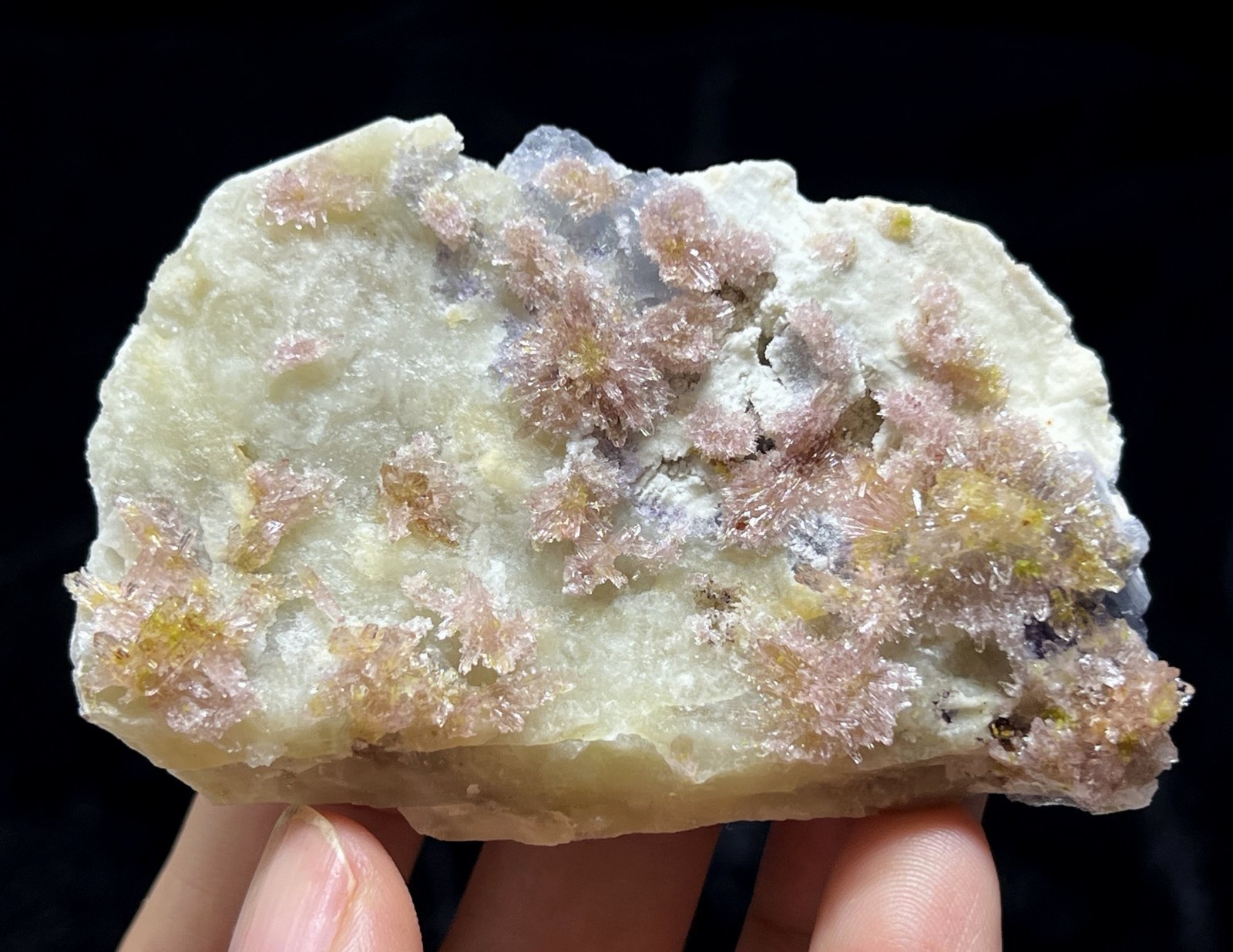 70mm Light Purple Creedite cluster on matrix, NEW FIND Natural Mineral Specimen