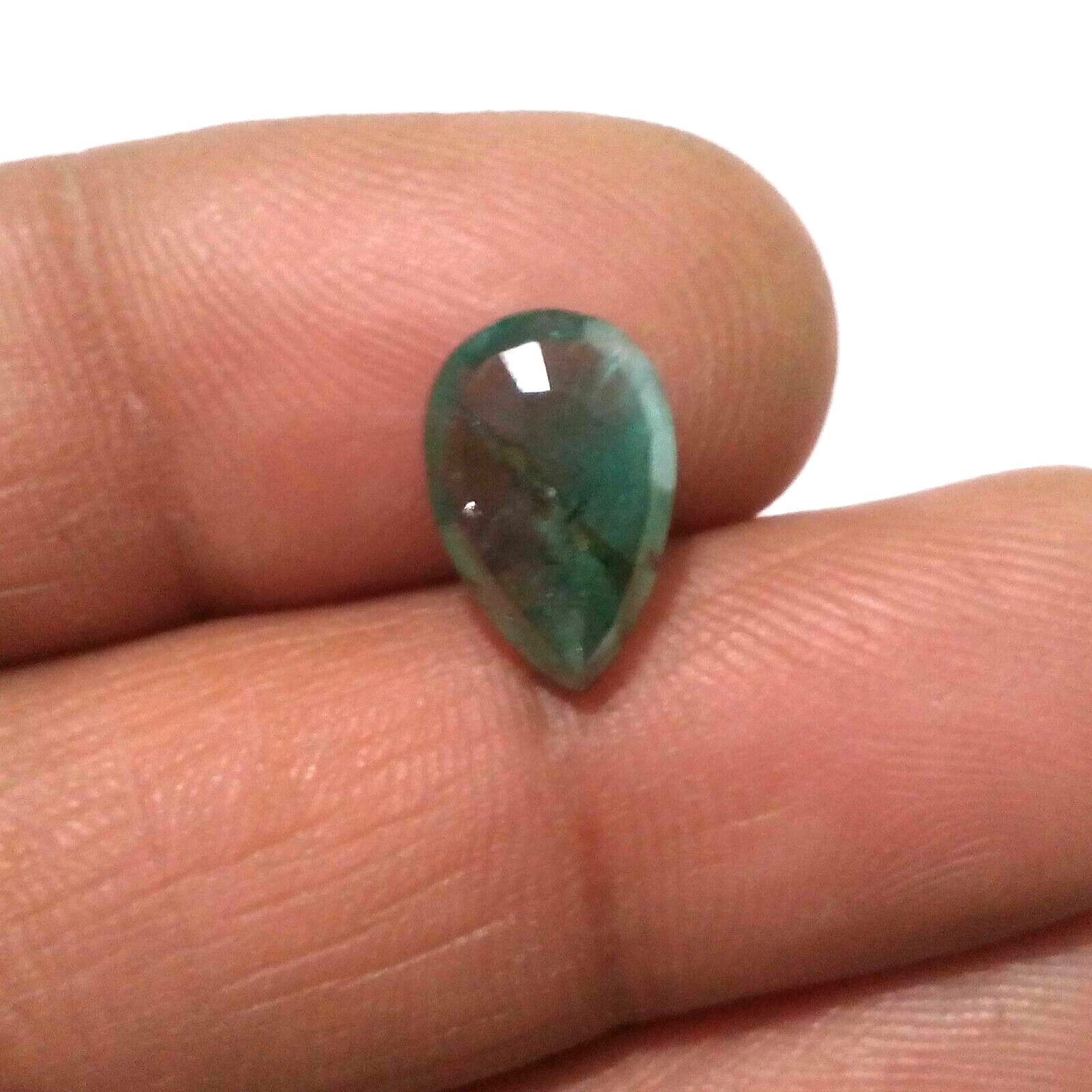 3.40 Crt Top Green Zambian Emerald Pear Shape Faceted Loose Gemstone For Jewelry