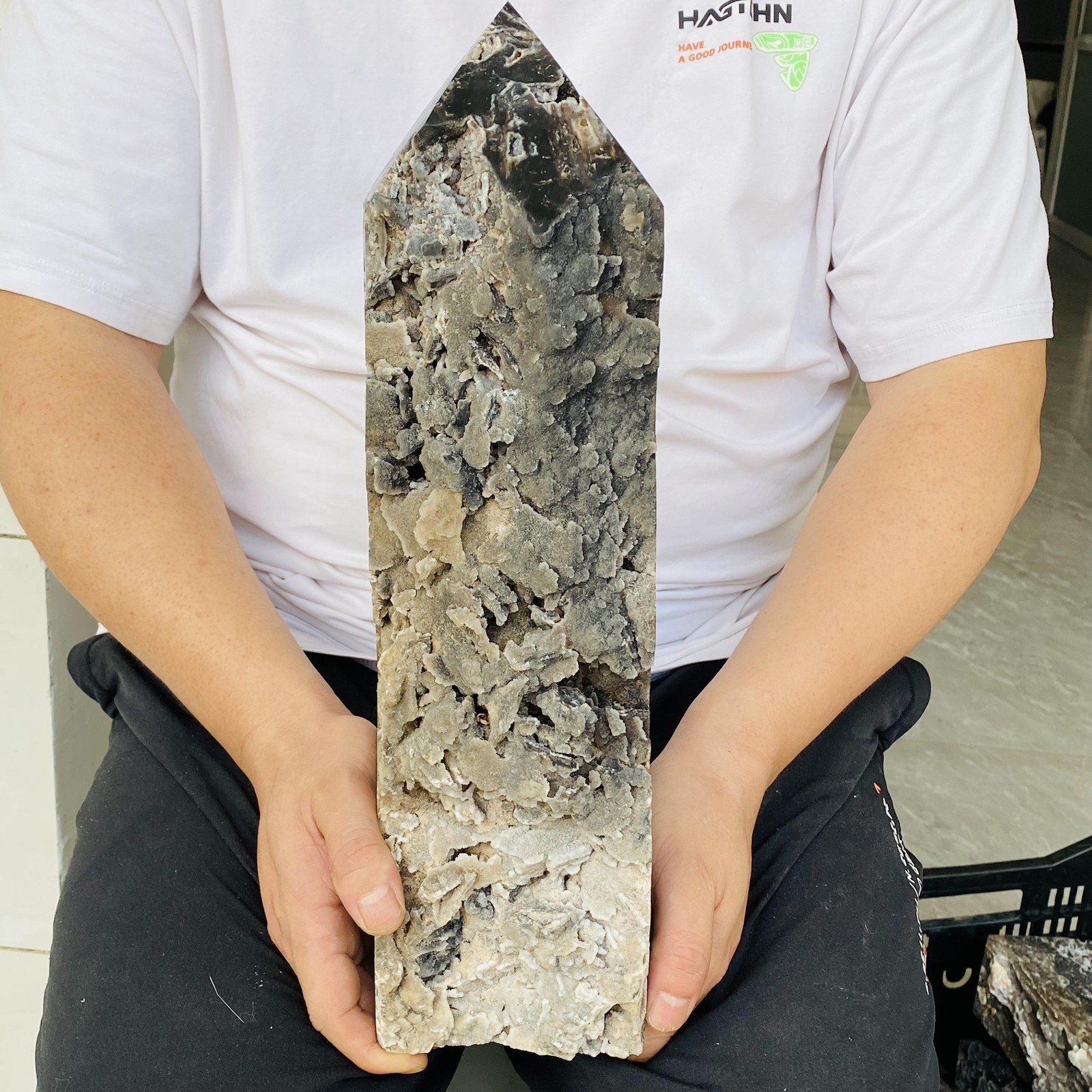 Natural Sphalerite ore Quartz Obelisk Quartz Crystal Reiki Healing 6300g