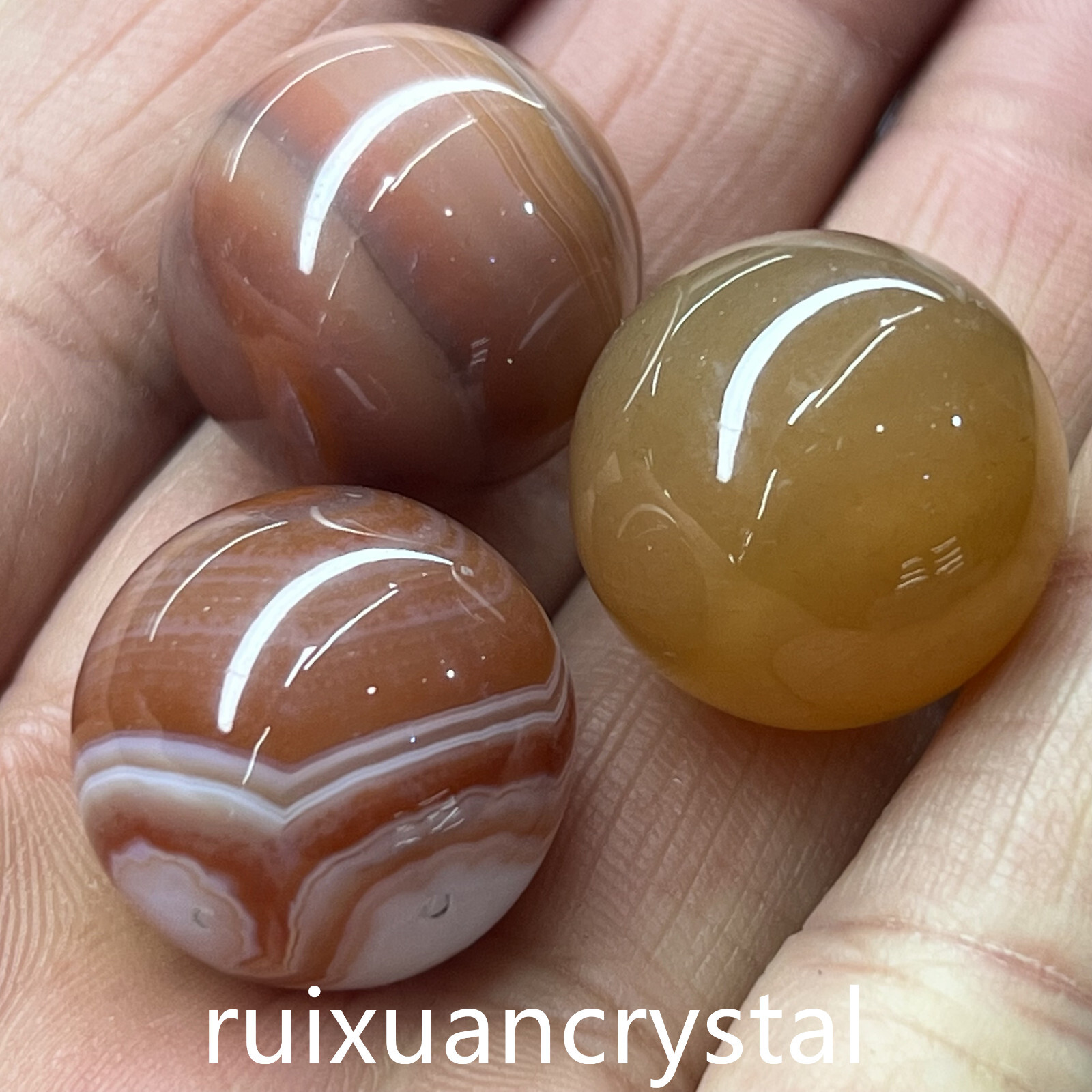 5pc Natural Agate Quartz Sphere Crystal Ball Reiki Healing 20mm