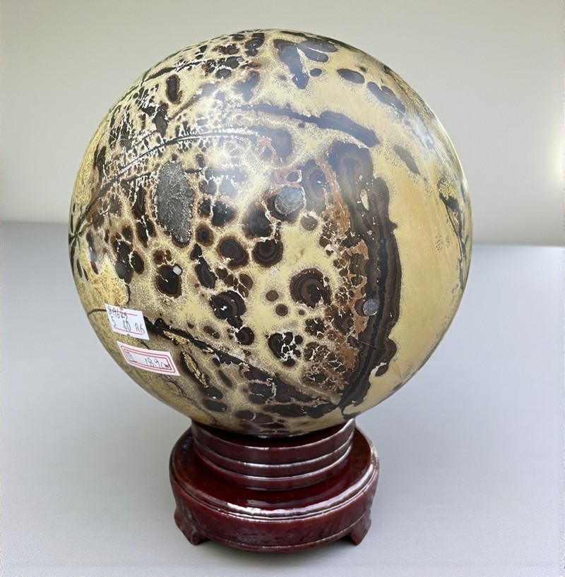 Large 190MM Picture Jasper Crystal Sphere Healing Crystal Ball Home Office Decor
