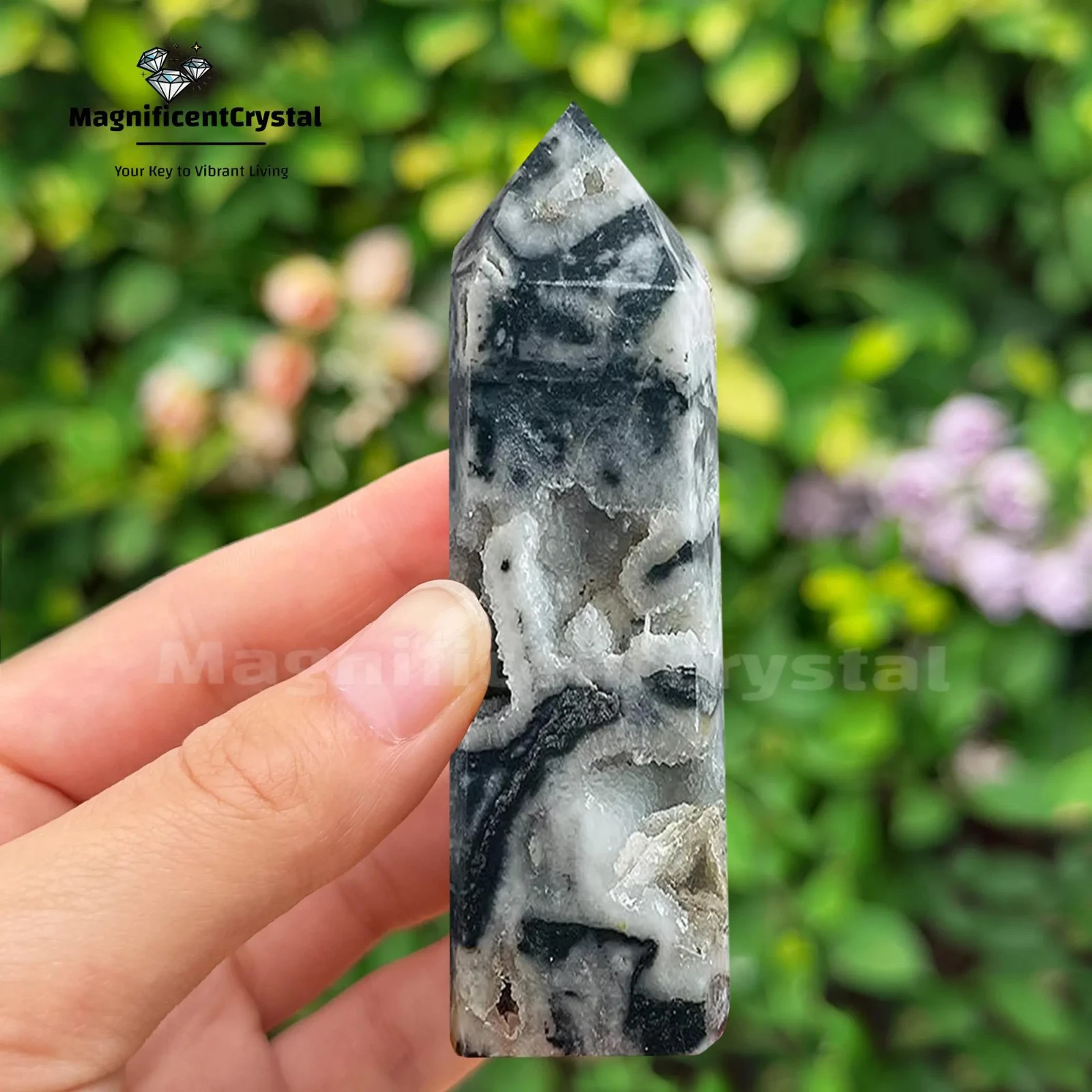 1PC Genuine Sphalerite Tower Point Crystal Obelisk Wand Solar Plexus Home Decor