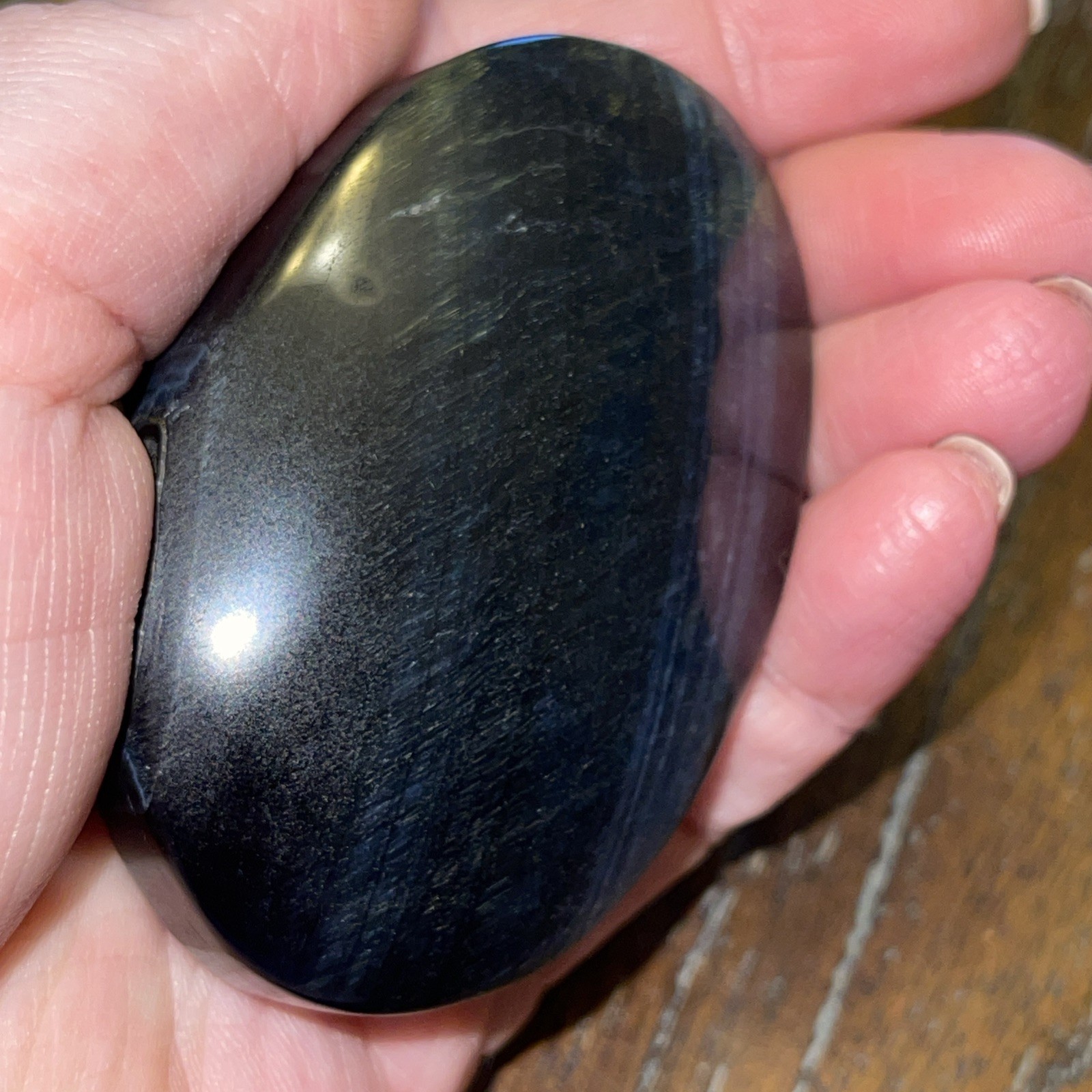 Blue Tiger’s Eye Palm Stone High quality dark blue 2.59in x 1.71in x .86in 108g