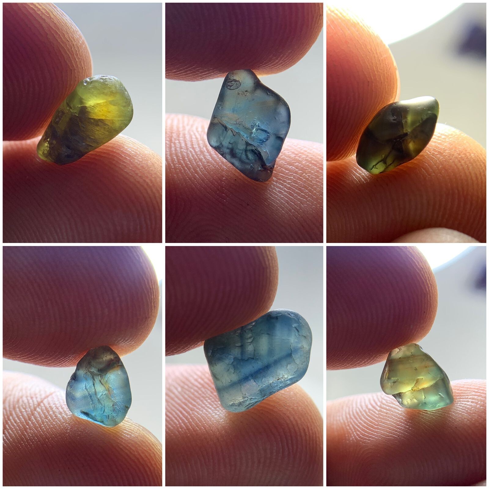 23.5ct Amazing Facet Grade Blue and Green Teal Sapphire Rough lot @Madagascar