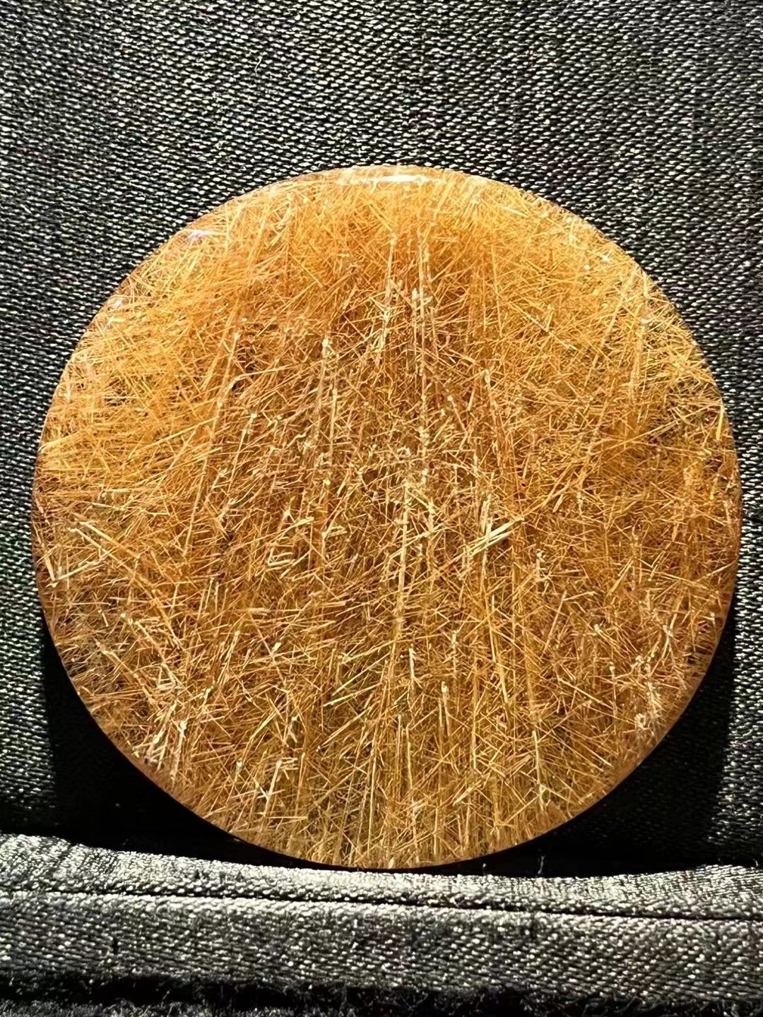 49*4.5mm A+ Natural Gold Rutilated Quartz Carved Crystal Reiki Energy Pendant