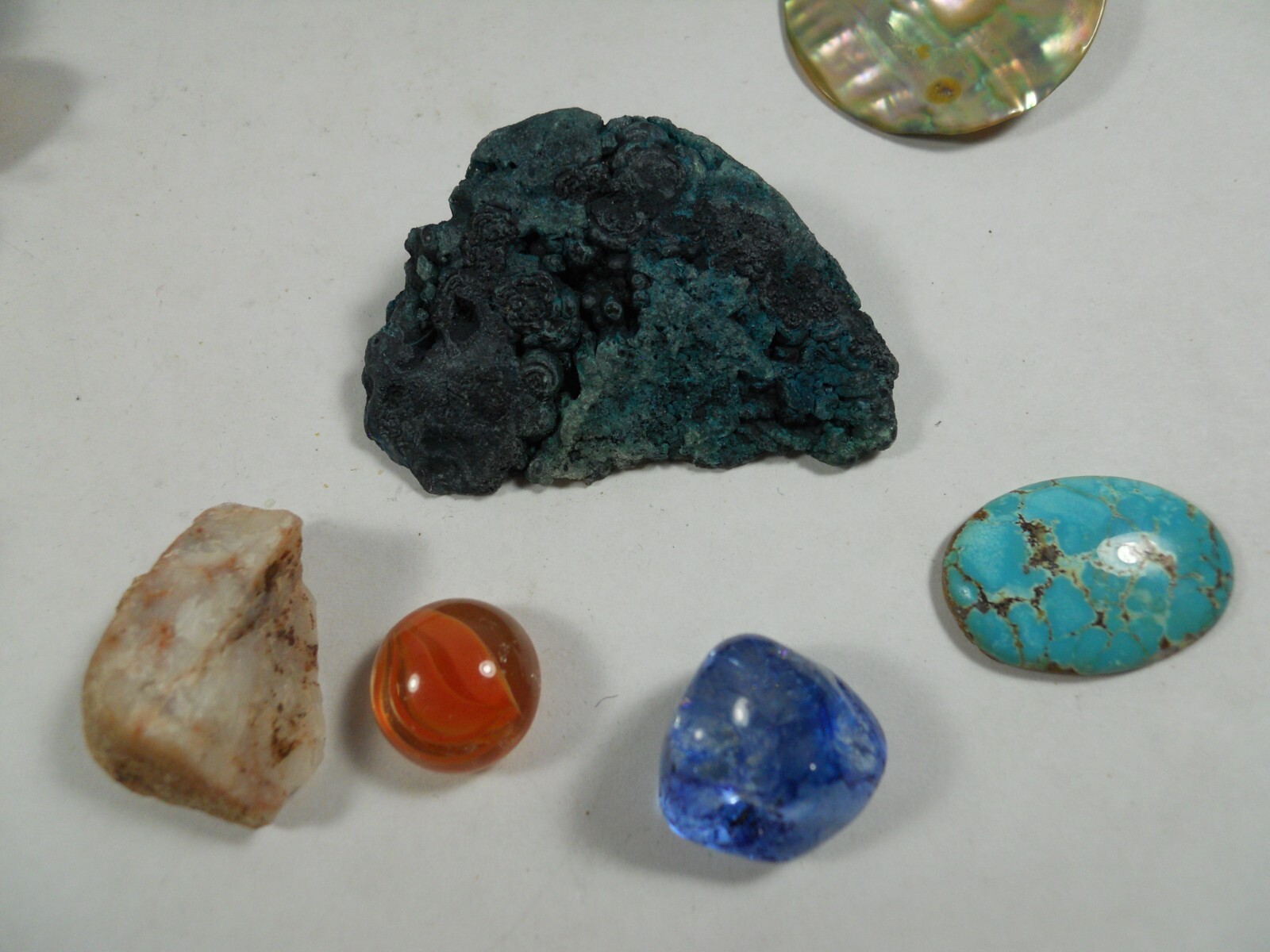 mixed lot raw polished stones rocks gemstones crystals glass ceramic specimens