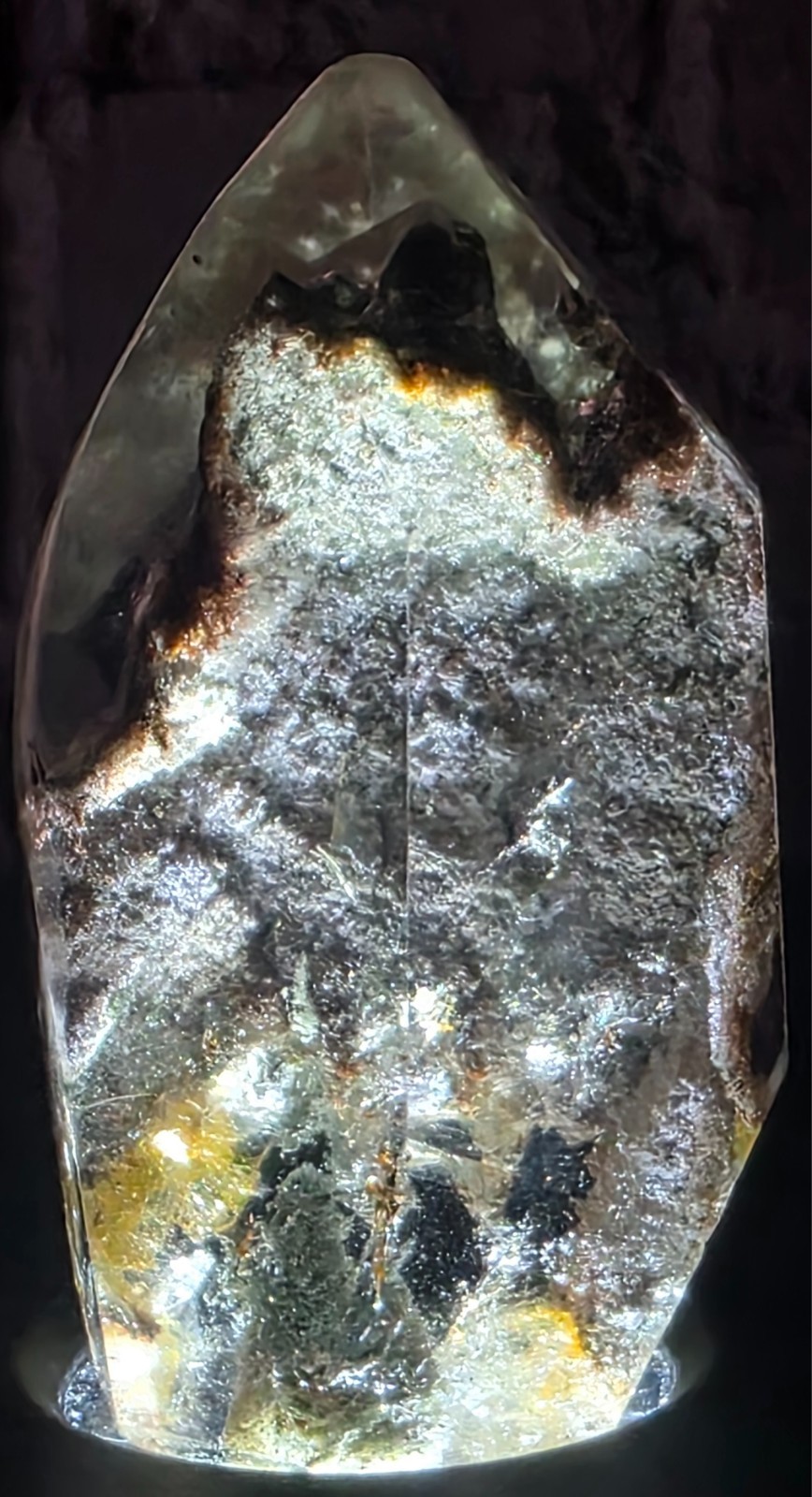 Natural Brazilian Garden Quartz Crystal Point Tower Lodolite Phantom 93.7g