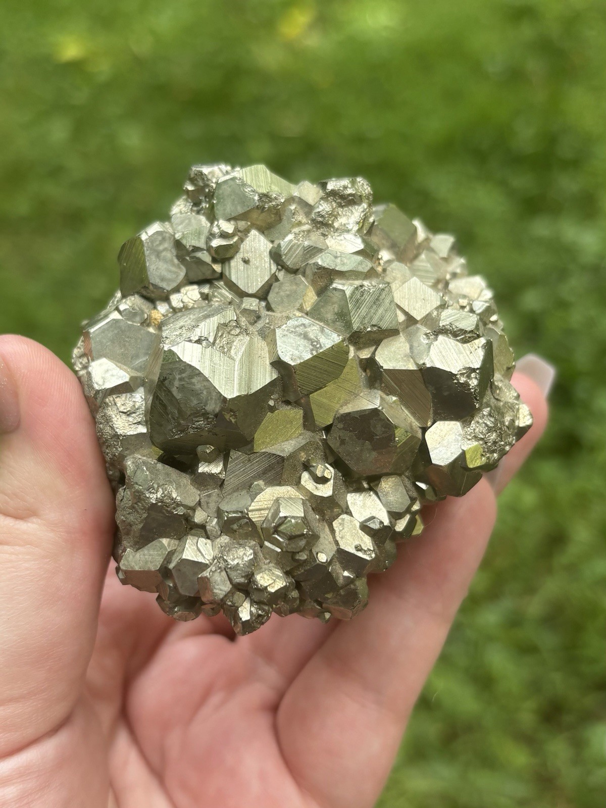 Large Pyrite Cubes Cluster- Natural 2.8” Raw Cubic Pyrite Crystals Cluster Peru