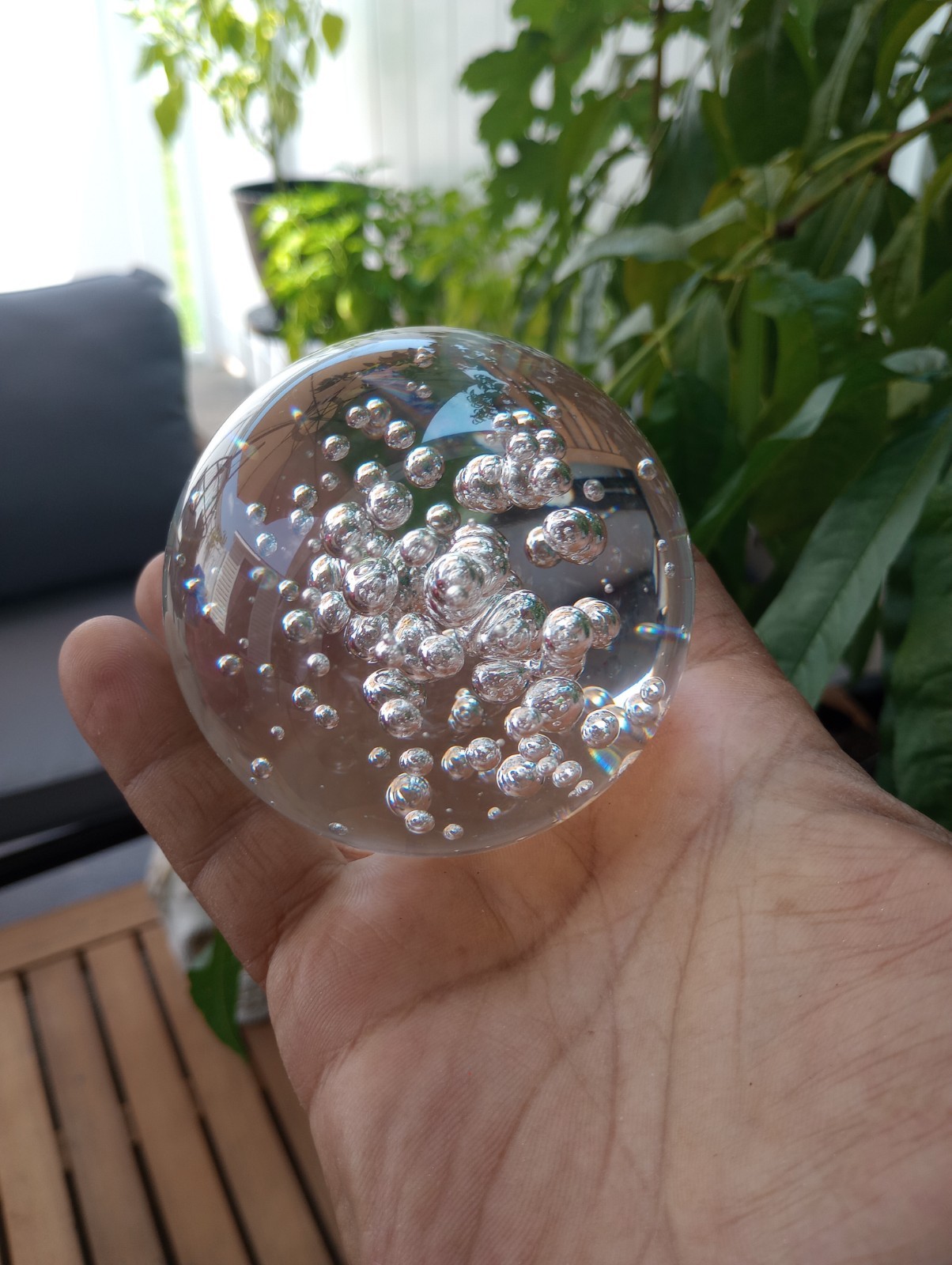Transparent Bubbles Sphere Faux Crystal Glass Ball Home Office Decor