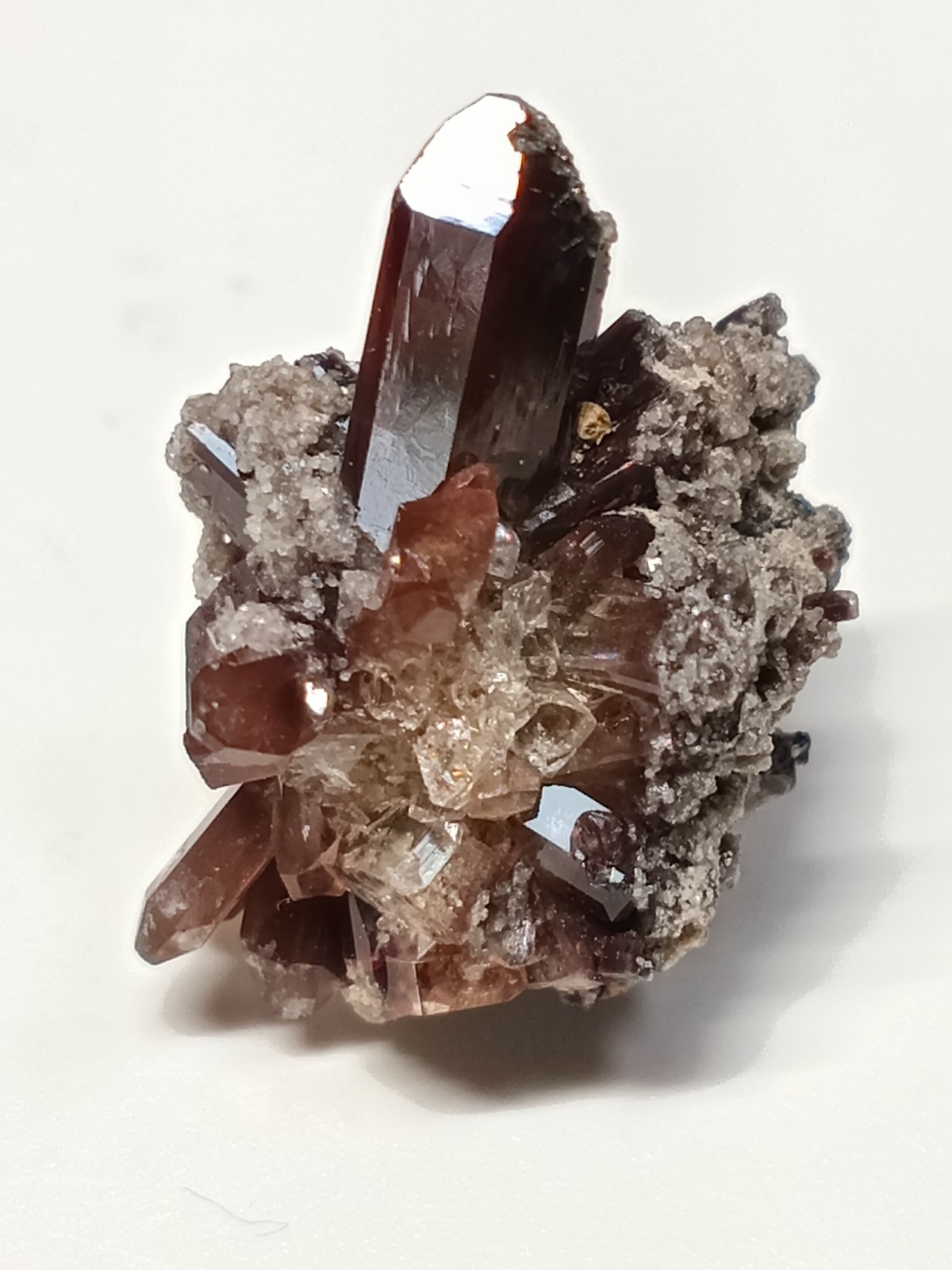 Topaz Orange Red Mexican Natural Gemstone Terminated On Matrix X75