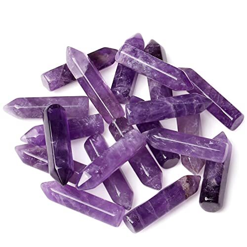 20pcs Amethyst Natural Healing Crystals Stones Polished Tumbled Gemstones Bulk
