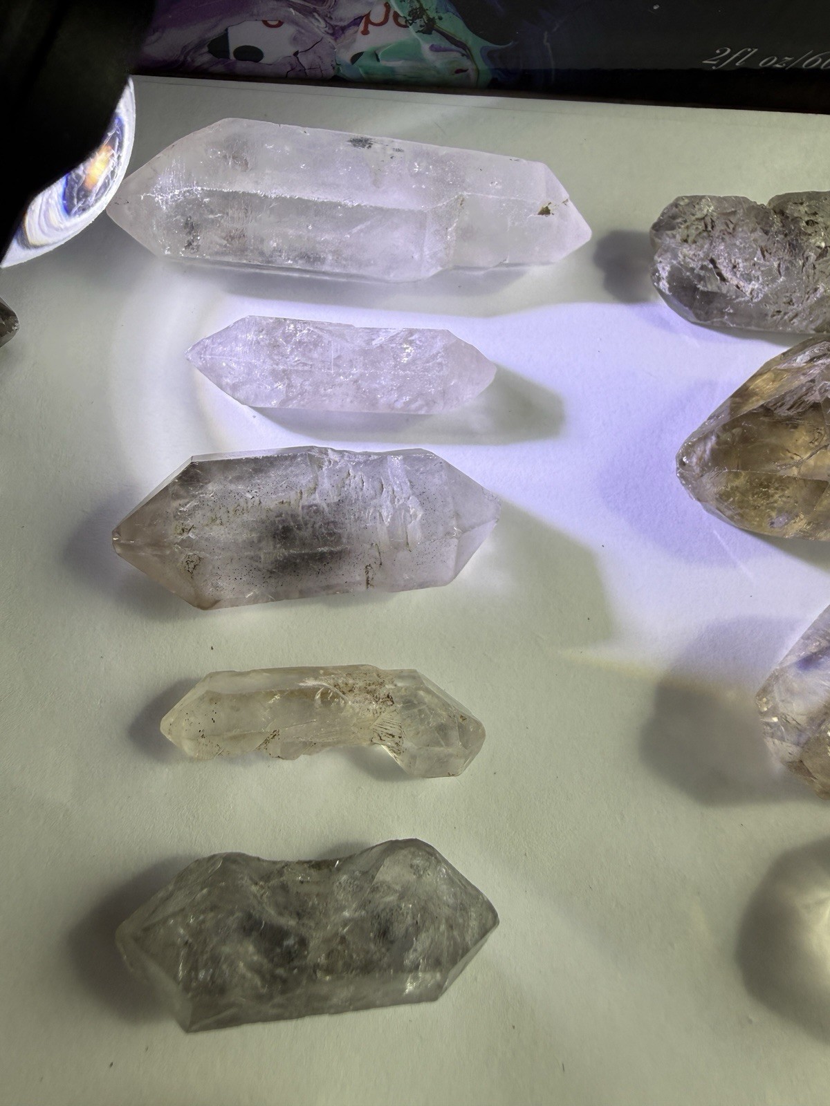 370g Double Terminated Quartz Crystal Lot 28pc Natural Smoky Clear Points Raw