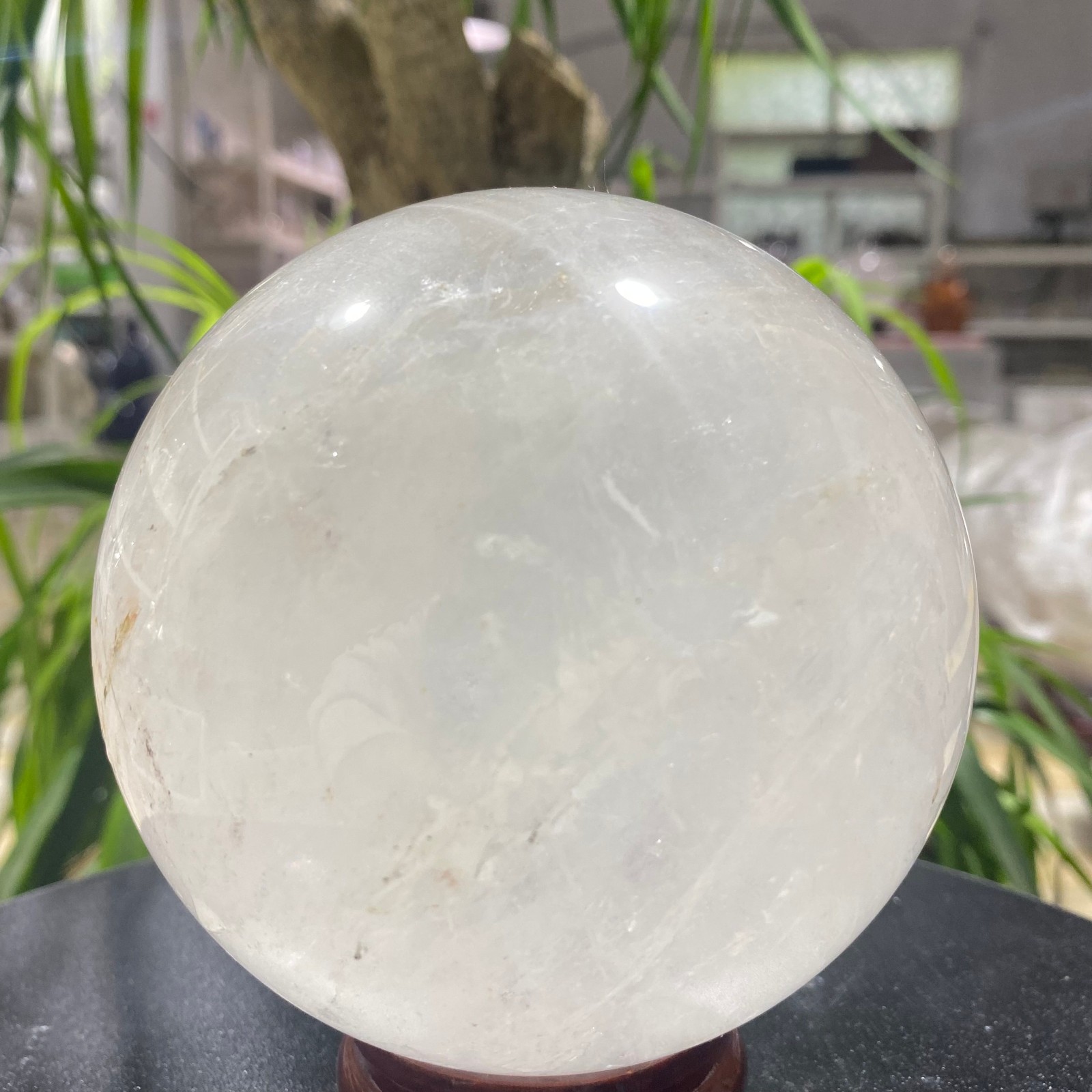 3.52LB white crystal transparent quartz crystal ball Reiki repair