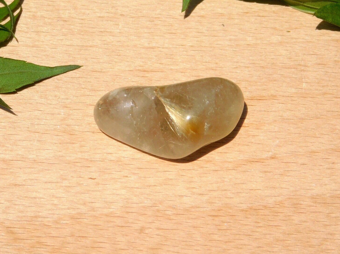 Clear Quartz Crystal with Gold Rutile Needles for Energy Healing and Meditation