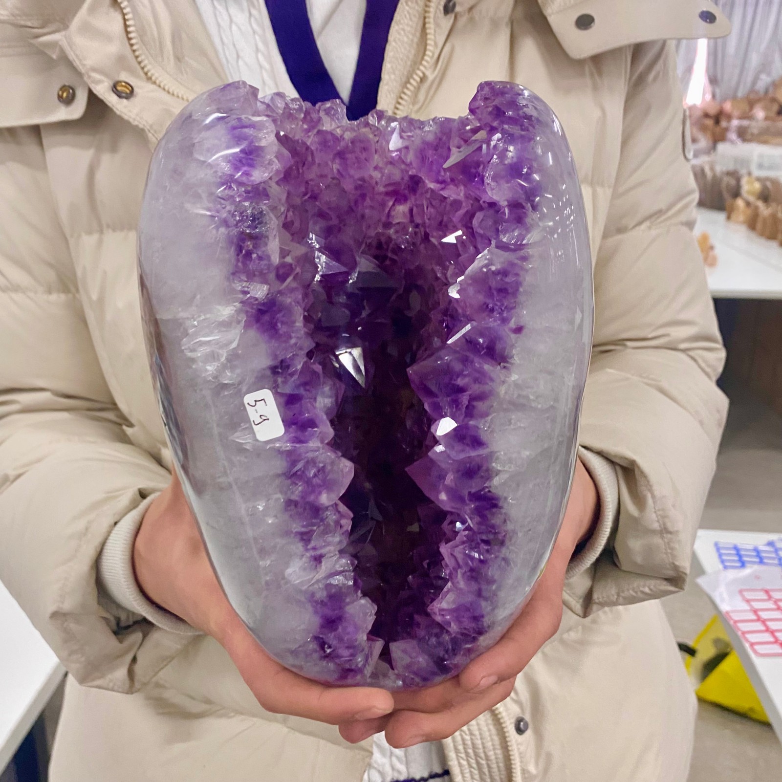13LB Natural Amethyst geode quartz cluster crystal specimen energy healing