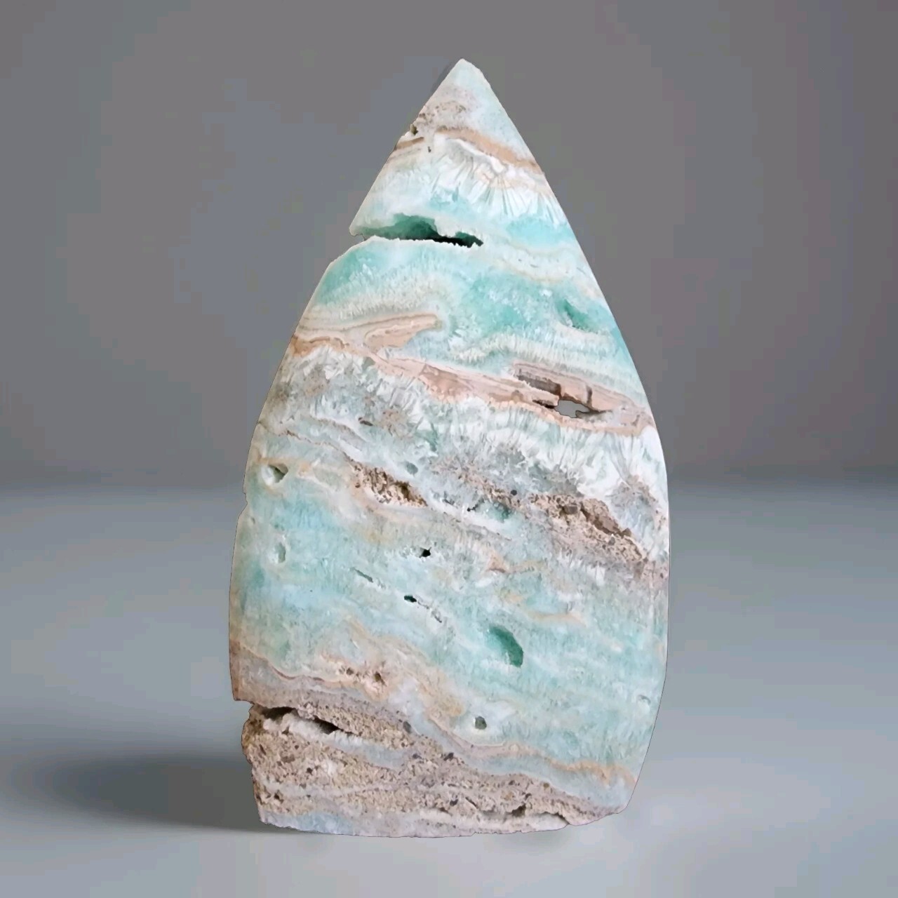 Natural Crystal Hemimorphite Teardrop Freeform Ornament Flame – USA