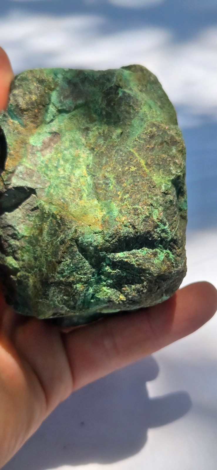Large 880 Grs Old Chrysocolla Specimen Arizona USA Dark Green Blue Chalky Matrix