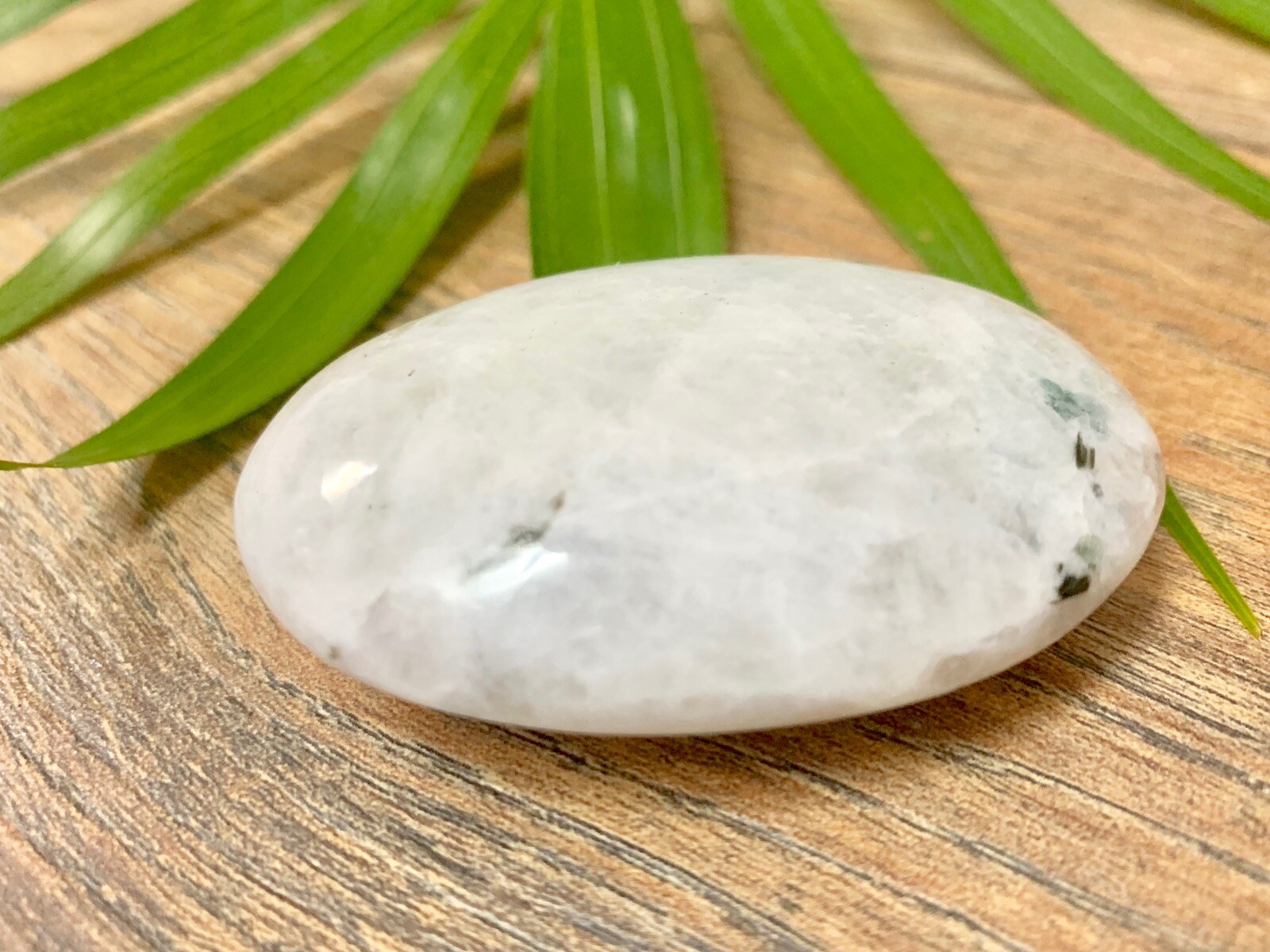 Rainbow Moonstone Palm Stone Large Soap Stone Flat Therapy Meditation Specimen.