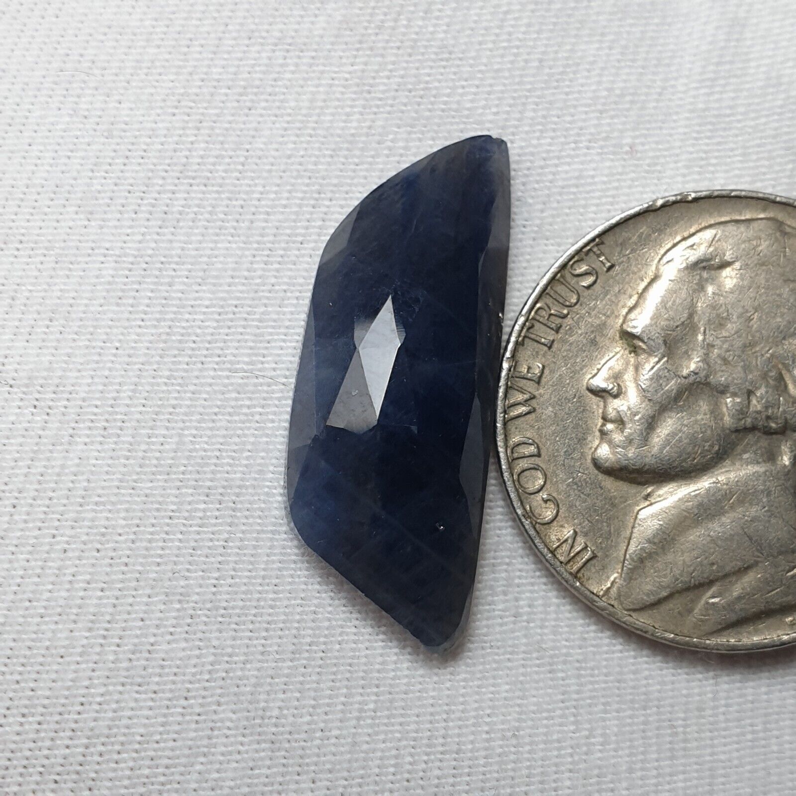 100% Natural Blue Sapphire 9.50×24 MM Decorated Flake Shape Faceted Cut