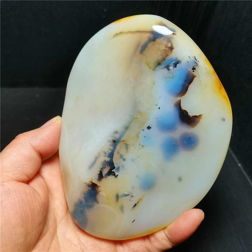 TOP 384 G Natural Polished Aquatic Plants Agate Crystal Madagascar BY384