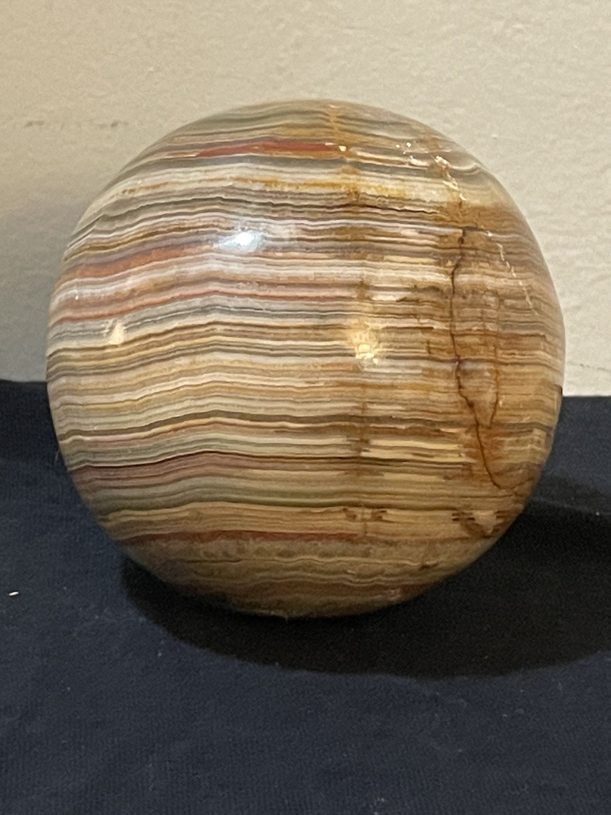 Polished Multicolored Banded Onyx Sphere Educational Specimen *See Photos/Notes*