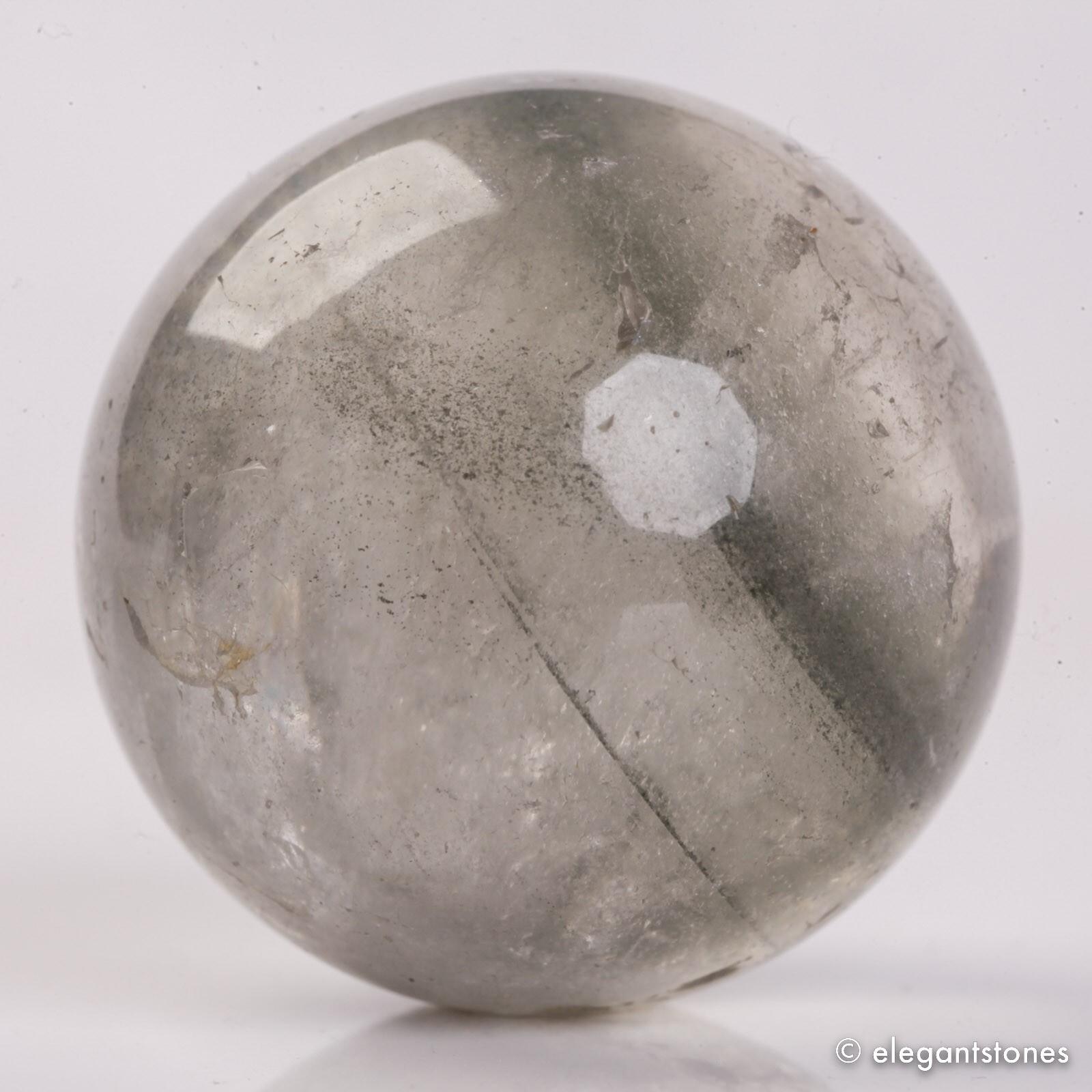 58g34mm Natural Garden/Phantom/Ghost/Lodolite Quartz Crystal Sphere Healing Ball