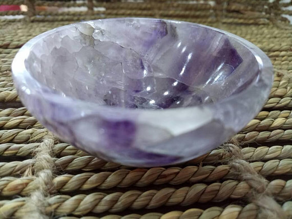 Amethyst Unique Spiritual Handcrafted Bowls Healing Natural Crystals