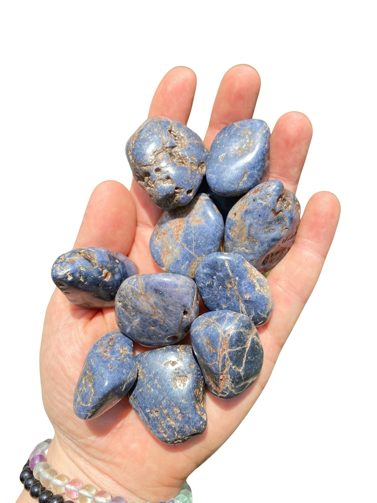 Blue Sapphire Tumbled Stone, Polished Natural Blue Sapphire Crystal from India