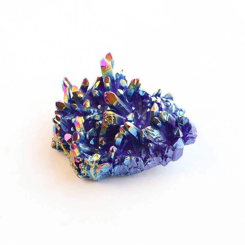 50g Natural Quartz Crystal Cluster Aura Rainbow Titanium Ore Stone Specimen Gift