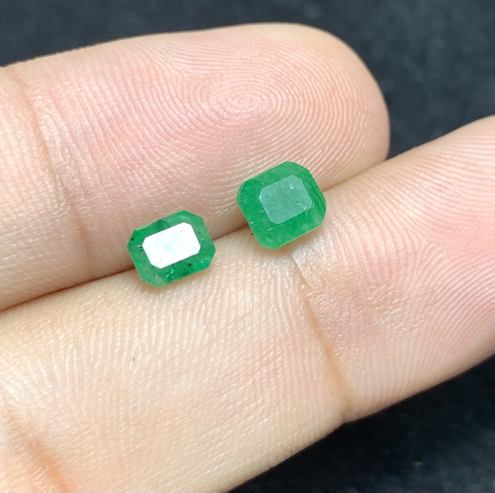 Emerald Loose Gemstone From Swat Pakistan (1.05 & 0.60 Cts)