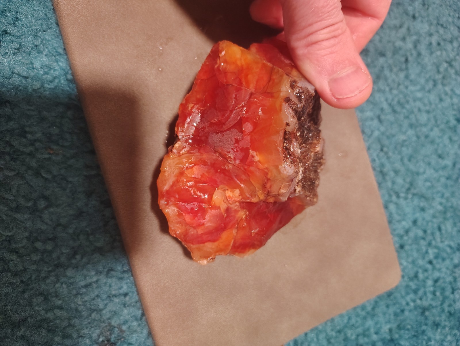 Uncut Oregon carnelian agate, Beautiful red, multi-color, 100% Natural specimen.