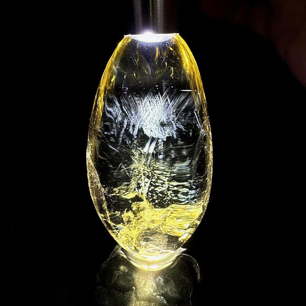115g Natural Citrine Quartz Carved Palm Energy Crystal Reiki Healing
