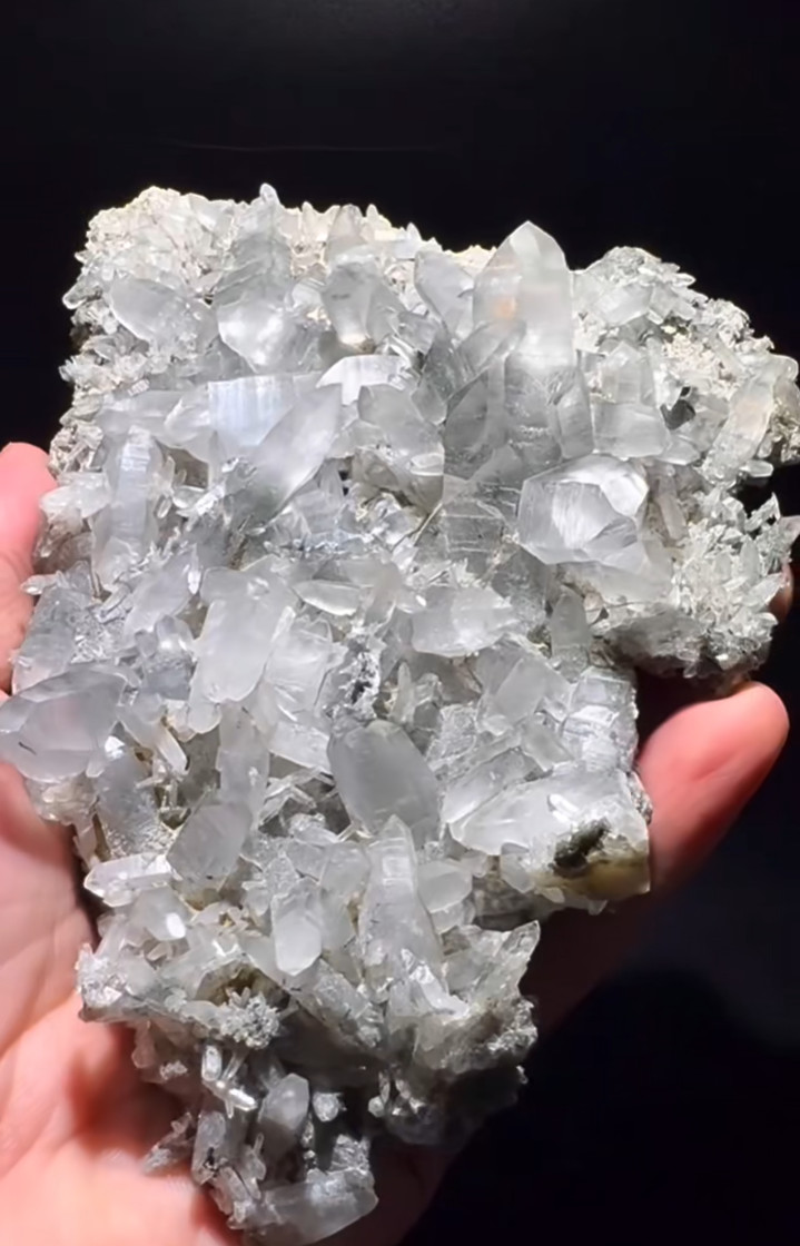 1pc Natural Blue Ghost Quartz Cluster Crystal Energy Reiki Decor