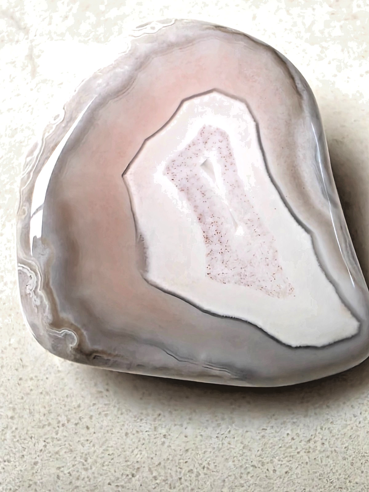 POLISHED BOTSWANA AGATE, NATURAL Pink White Banded AGATE Gorgeous