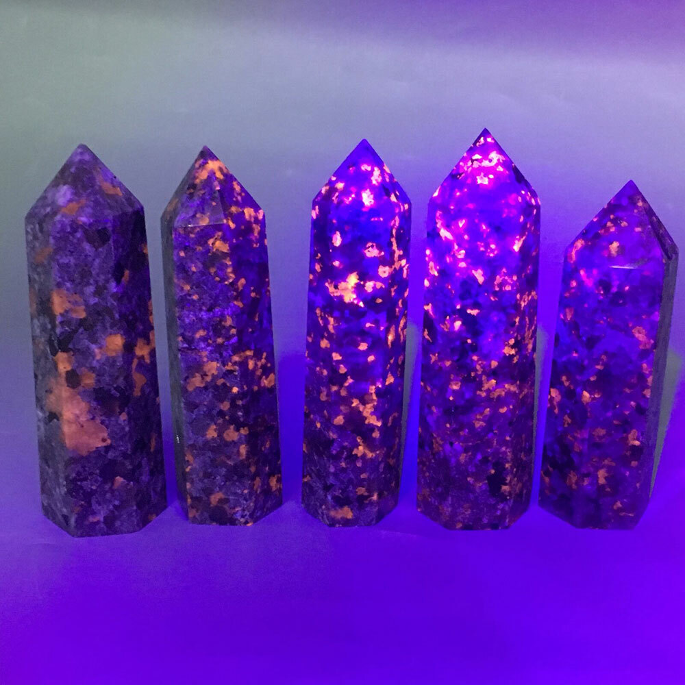 9-10CM Natural Yooperlite Quartz Obelisk Crystal Point Wand Reiki Healing Stone