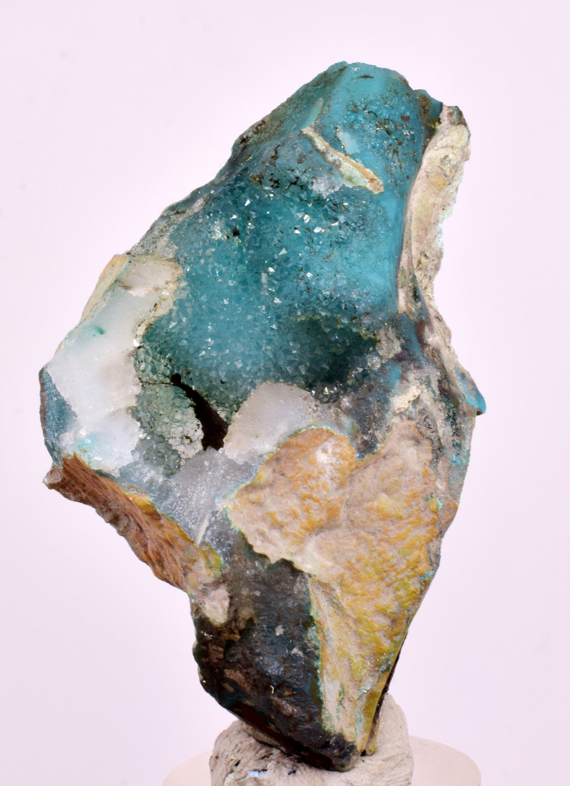 5.6cms DRUZY CHRYSOCOLLA QUARTZ CRYSTAL LILY MINE PERU 2000 YEAR DB278