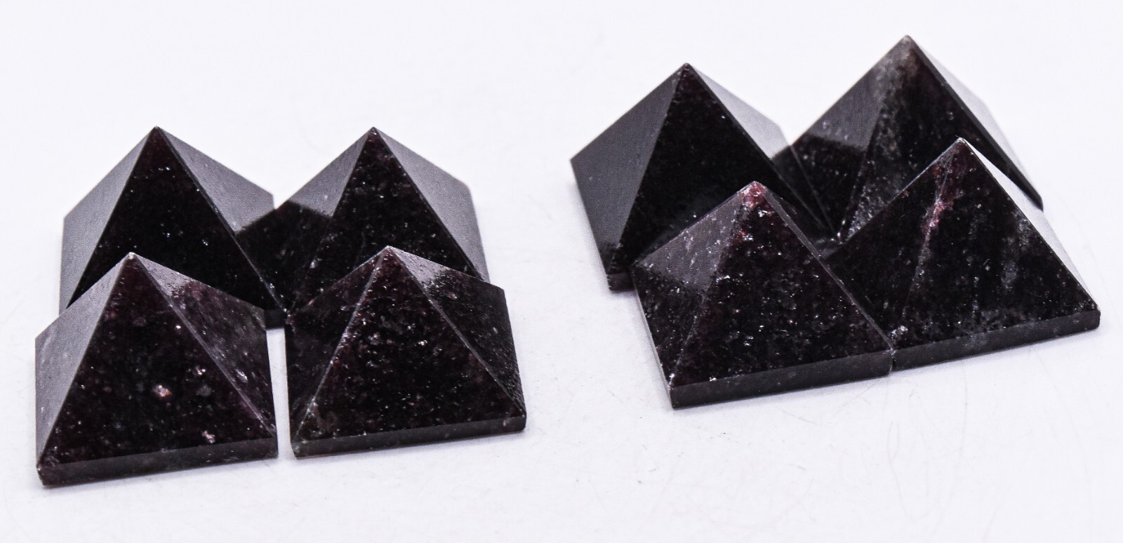 25mm 1PC Dark Deep Purple Lepidolite Pyramid Polished Lithia Mica Mineral Brazil