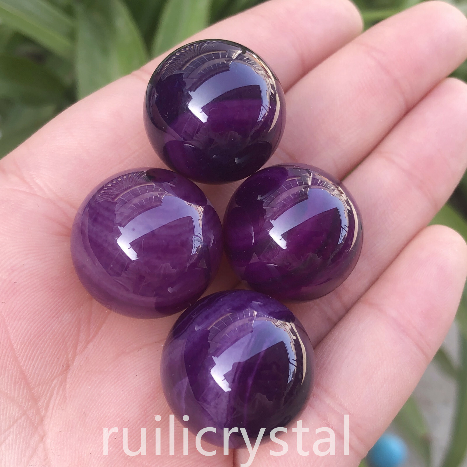 7pcs Natural Purple agate Quartz Sphere Crystal Ball Reiki Healing 20mm