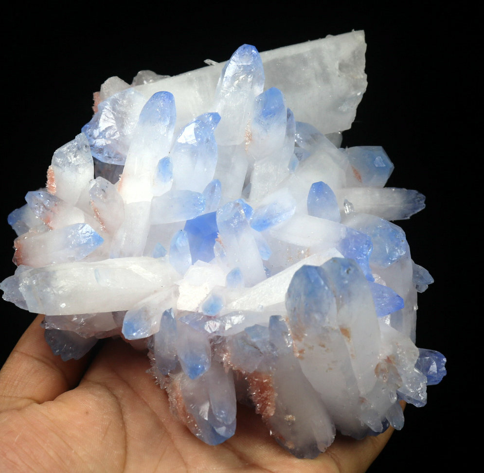 2.46lb Rare Beatiful Blue Tibetan Ghost phantom Quartz Crystal Cluster Specimen