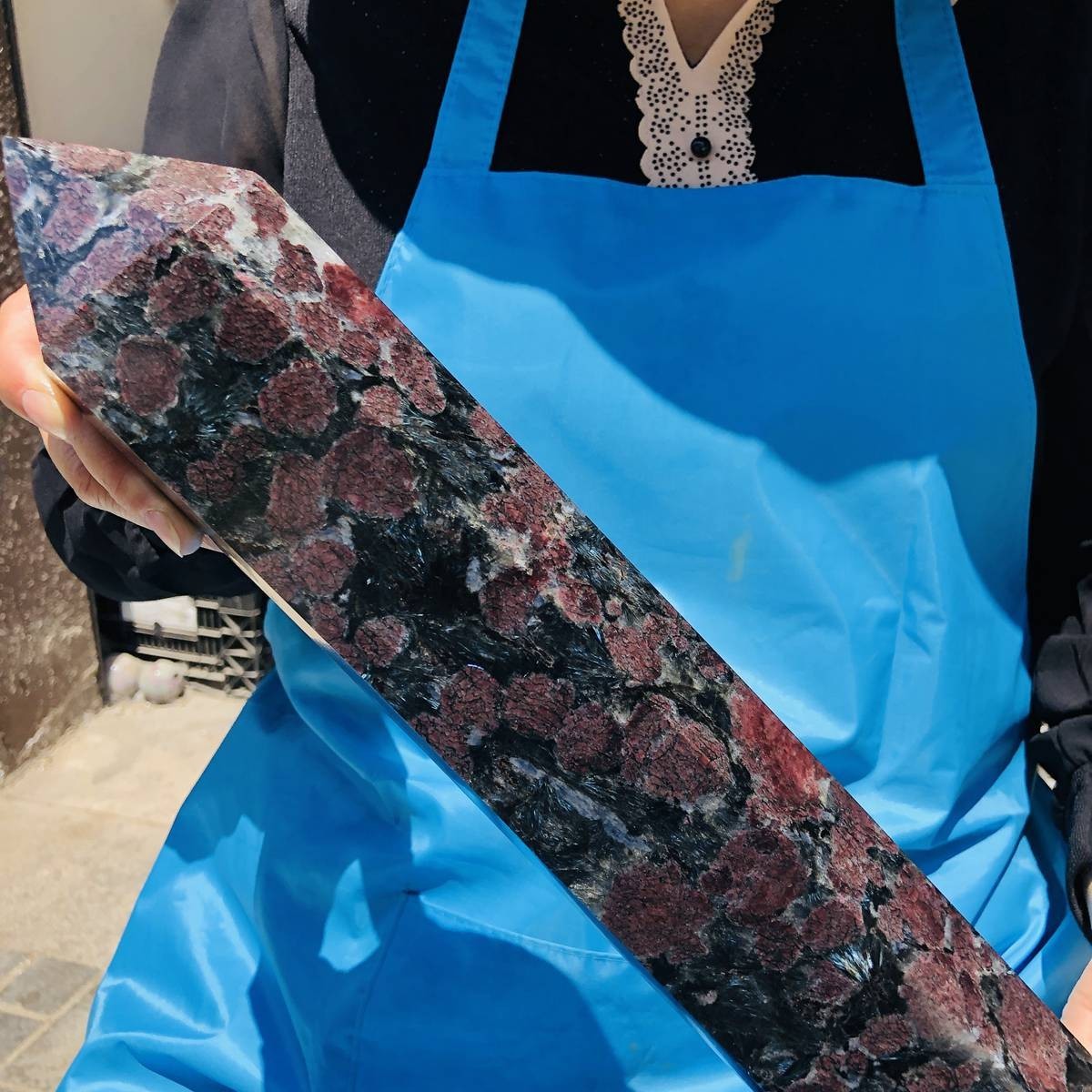 8LB Natural garnet crystal obelisk quartz crystal energy column Reiki healing