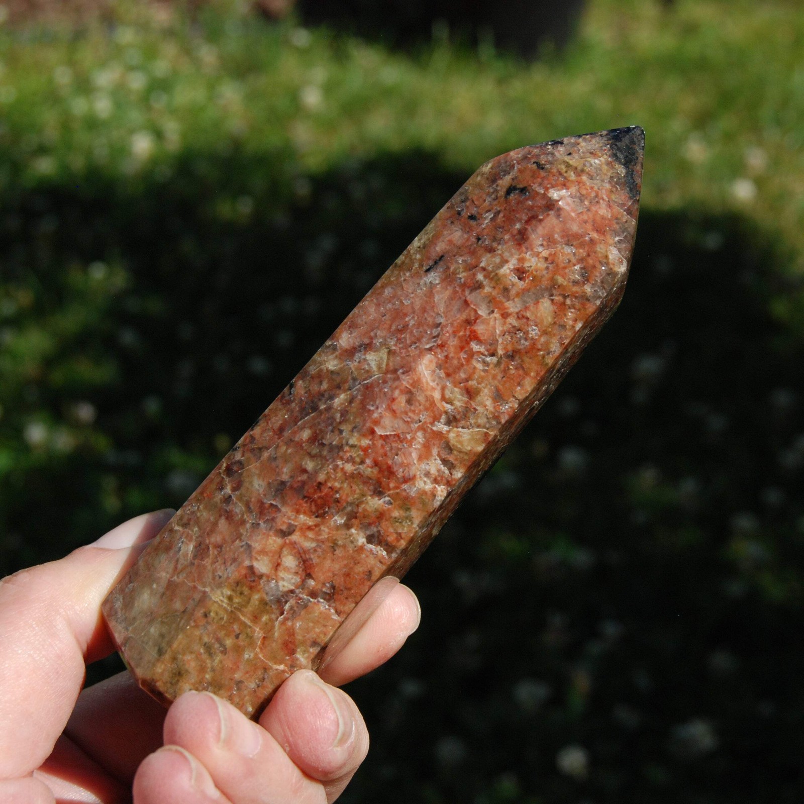 Chunky Feldspar Black Tourmaline Crystal Tower – 4.5″ 231g Stone of Leadership,